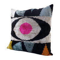 Egyptian Eyes - Ikat Silk Velvet Pillow
