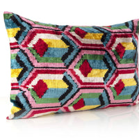 Bay Of Many - Ikat Silk Velvet Pillow