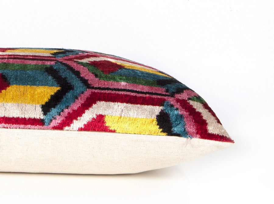 Bay Of Many - Ikat Silk Velvet Pillow