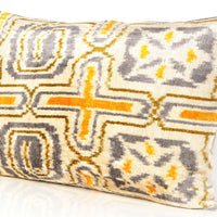 Bronzetone Brown - Ikat Silk Velvet Pillow