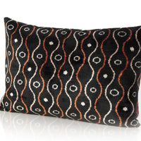 Birch Black - Ikat Silk Velvet Pillow