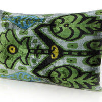 Fern Frond - Ikat Silk Velvet Pillow