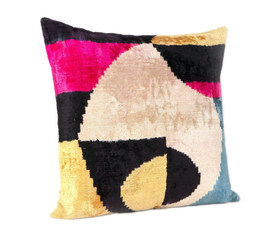 Anzac Hexagon - Ikat Silk Velvet Pillow