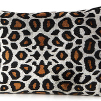 Leopard Design - Ikat Silk Velvet Pillow Cover