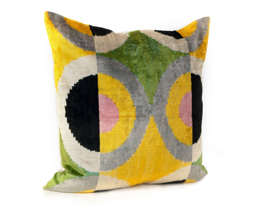 Marigold -  Ikat Silk Velvet Pillow