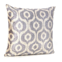Fedora Grey - Ikat Silk Velvet Pillow